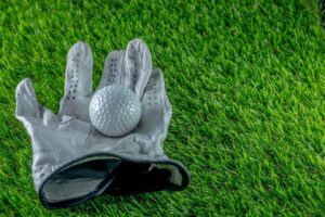 golf gloves with golf ball